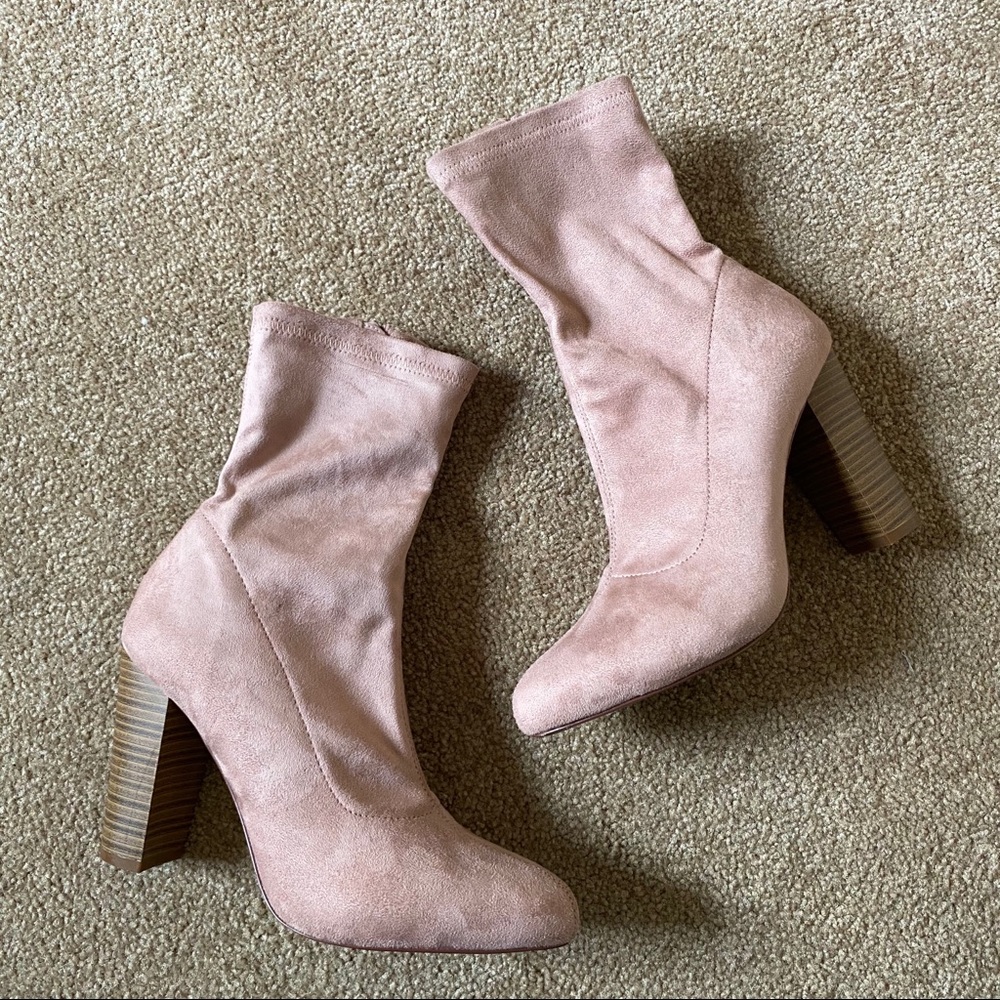 Suede heeled booties